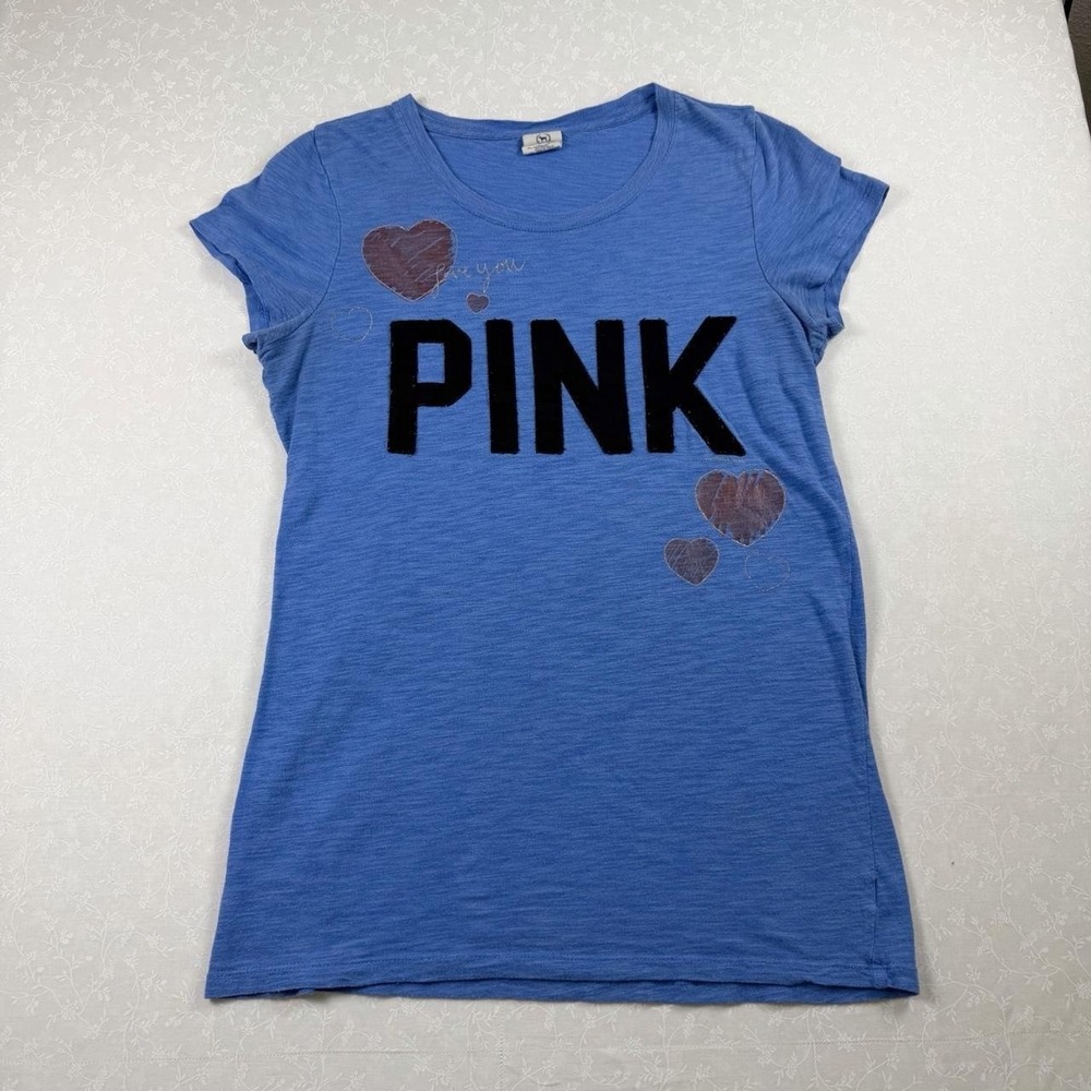 2000s Victoria's Secret PINK Graphic Baby Tee/ Size M